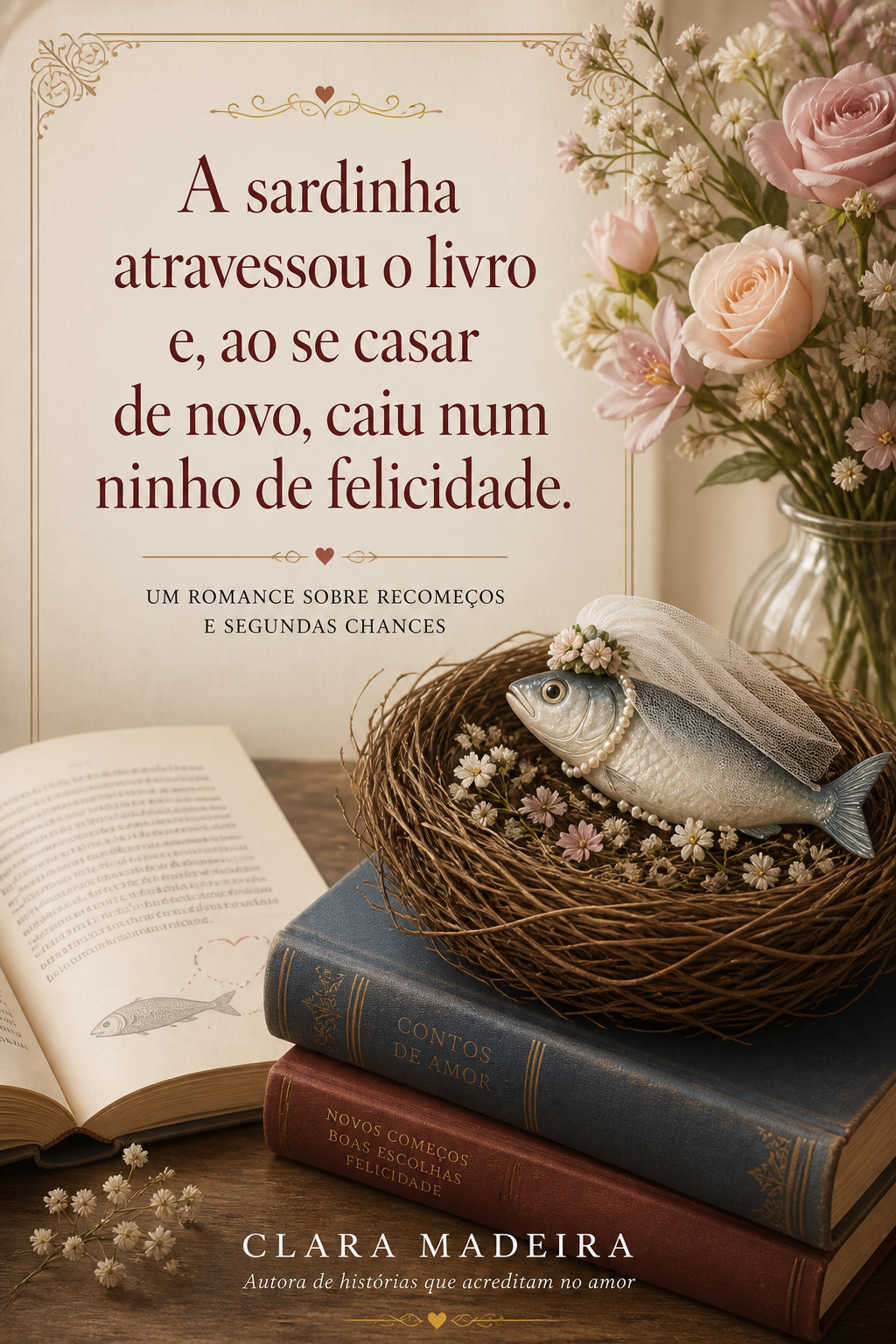 A sardinha atravessou o livro e, ao se casar de novo, caiu num ninho de felicidade.